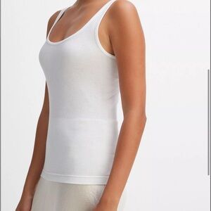 Vince White Ribbed Tank Top